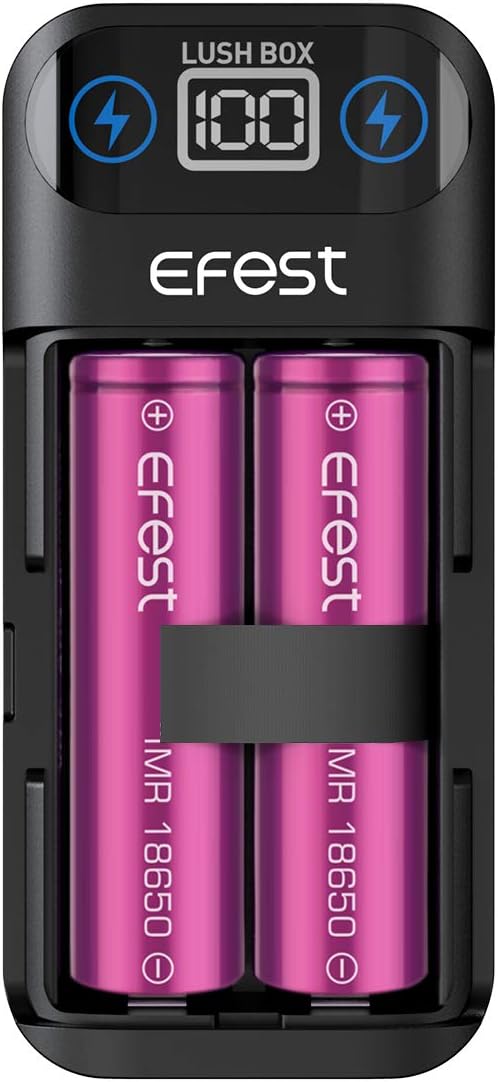 Genuine Efest Lush Box Dual 18650 Charger (Batteries not Included)