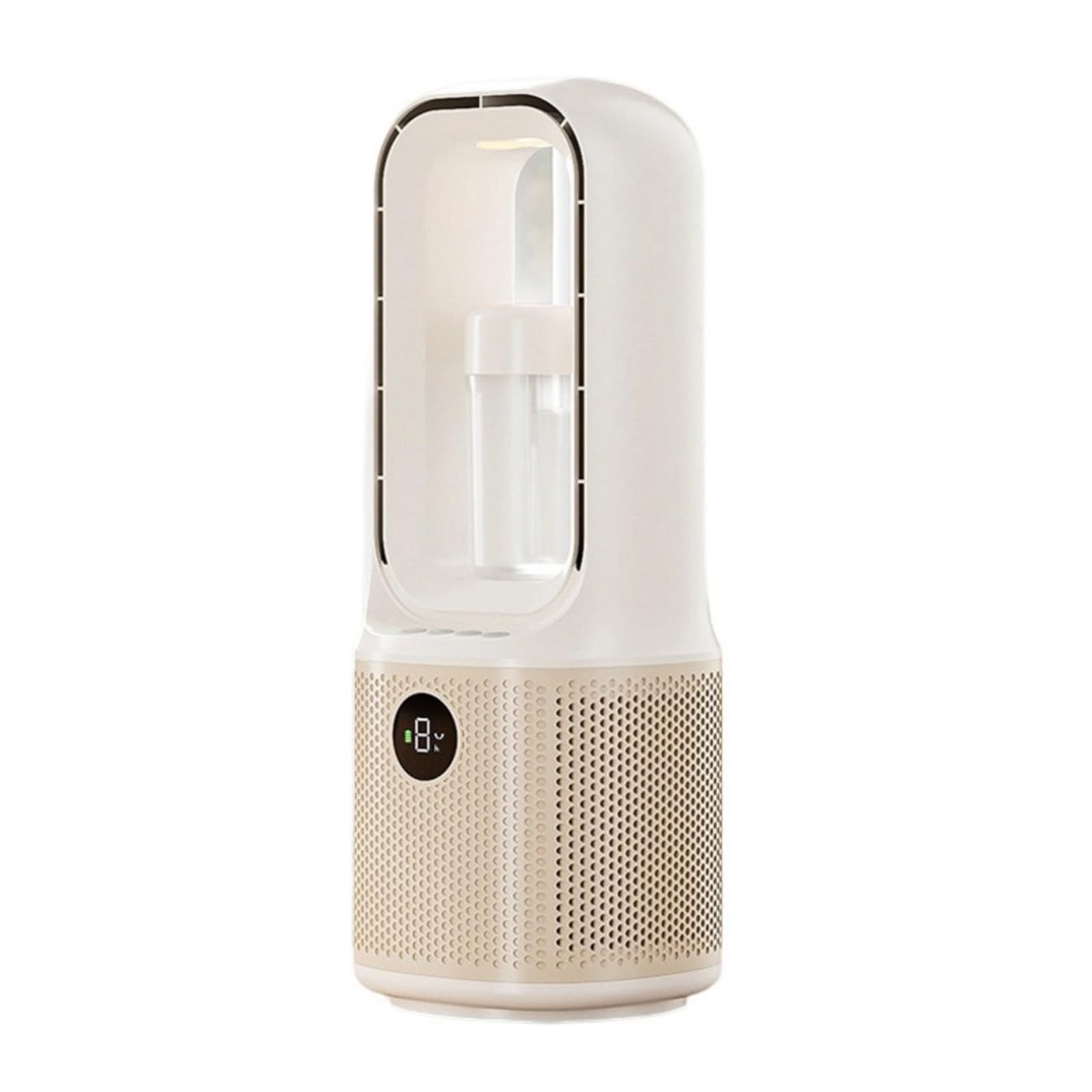 Uqezagpa White Portable Air Conditioning Fan With 9 Speed Smal Desktop Fan Led Light 9H Timer For Home Desk Outdoor Bedroom Night Light Cooling Air Circulation