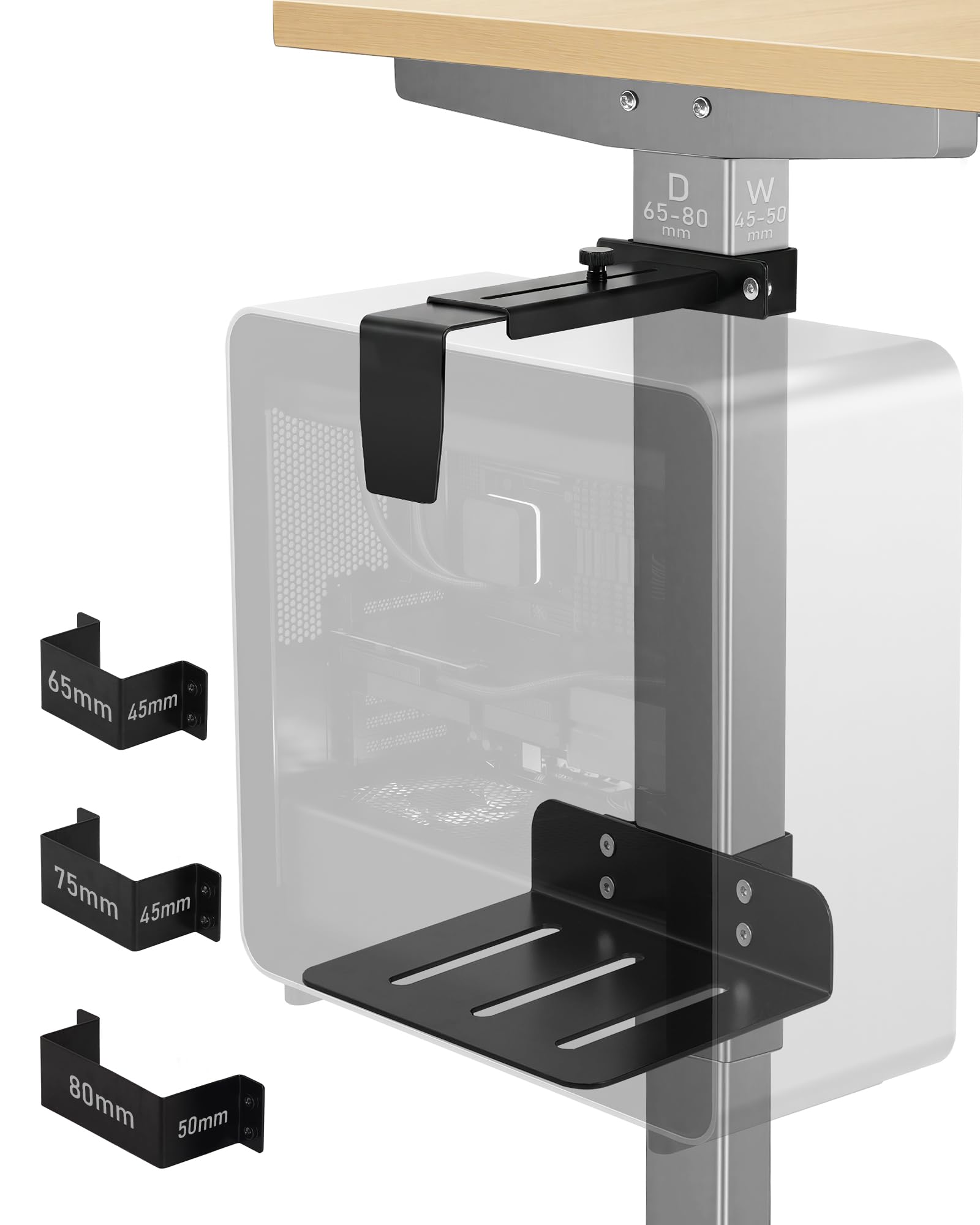 TOPSKY Under Desk PC Mount No Drill CPU Holder 50 lb Capacity