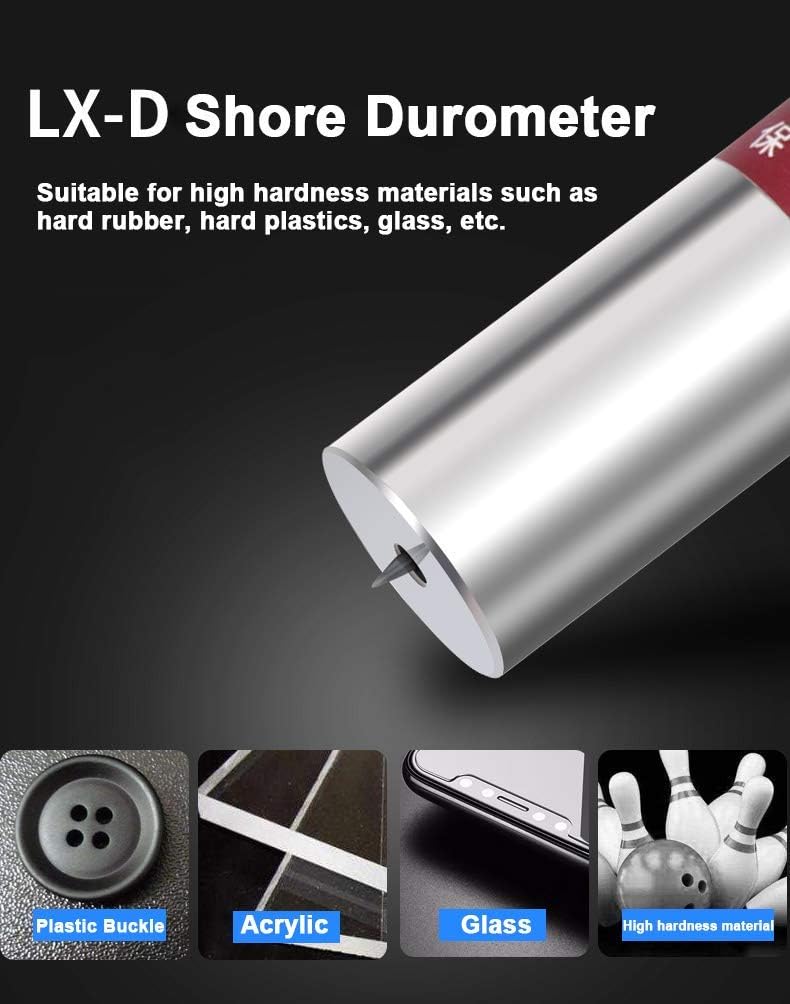 BAOSHISHAN Shore Durometer Shore Hardness Tester for High Hardness Materials Hard Rubber Hard Plastics Glass (LX-D, Single needle)