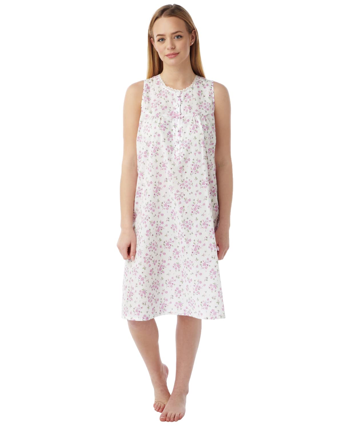 Undercover Ladies Sleeveless Floral Nightie MN16 Pink Sprig 20-22