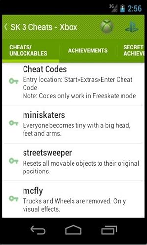 Cheats For Skate 3, 2 and 1
