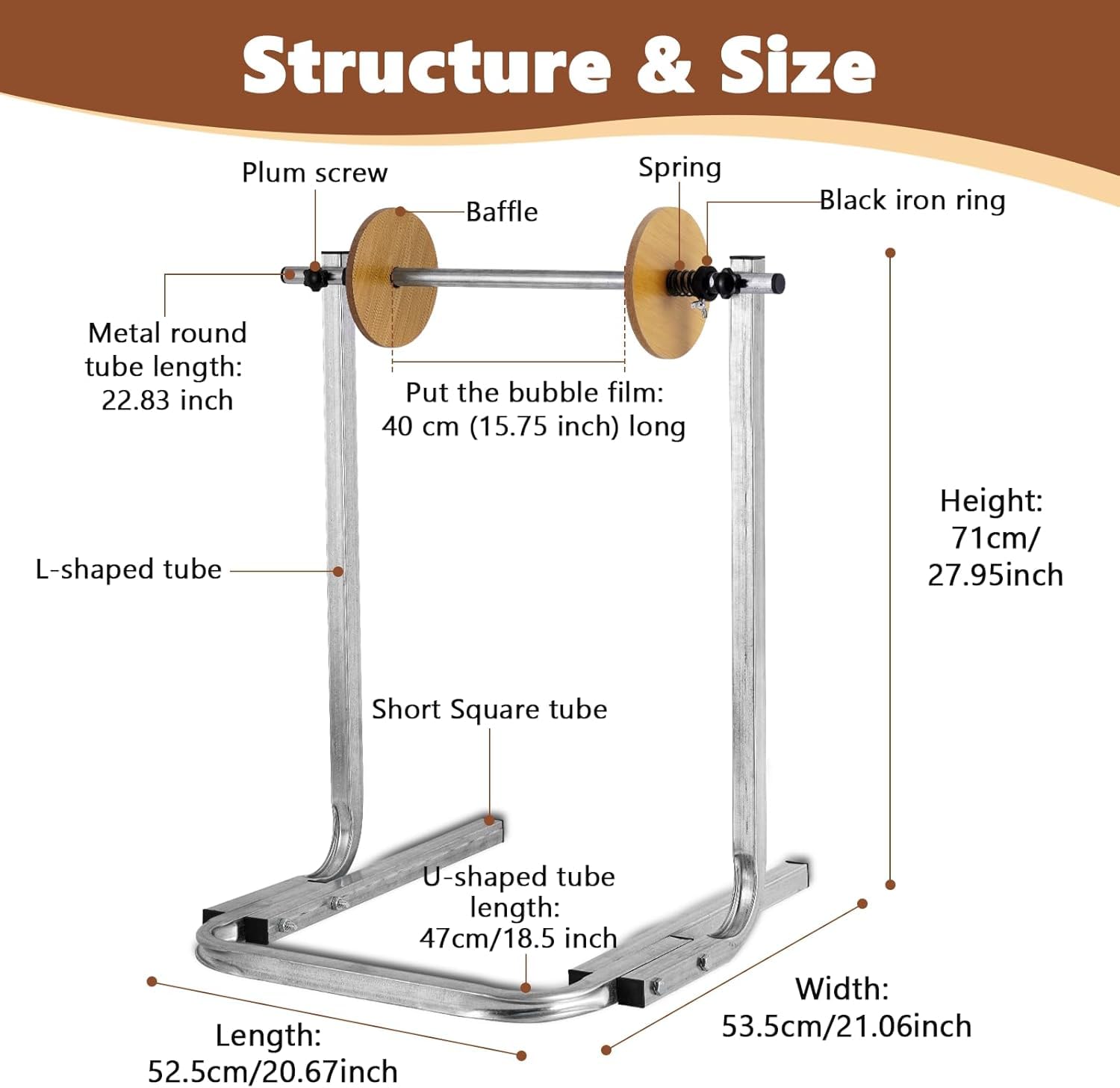 Dispenser per Rotolo di Pluriball, Supporto Verticale da 40 Cm per Rotolo di Pluriball, Facile Sostituzione della Pellicola, Supporto in Schiuma di Pluriball per Imballaggio, Trasloco E