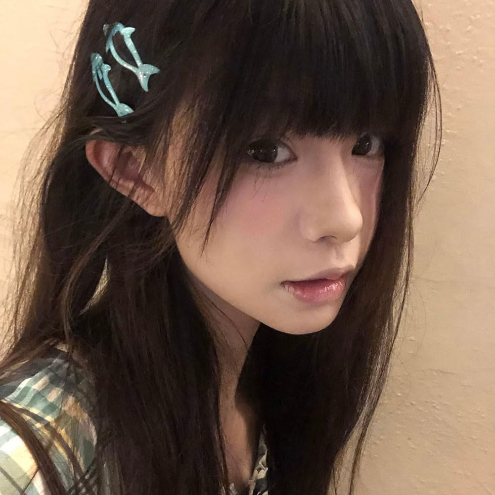 Glitter Cute Dolphin Snap Hair Clips, Blue and Pink, Handmade metal hair clip for Women Girls Kids.(20 PCS) - Image 4