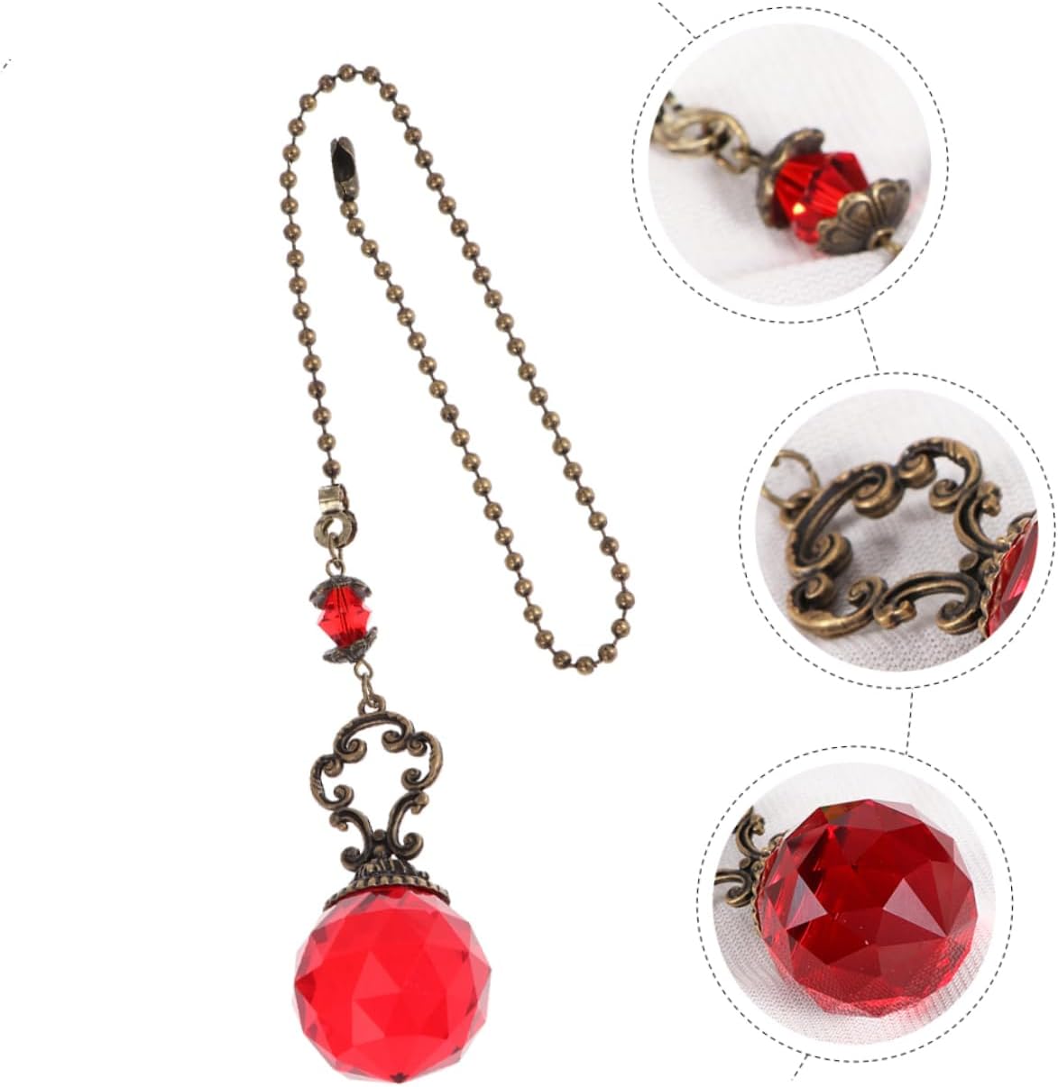 2pcs Crystal Pendant Ceiling Fan Pull Chain Light Decorative Ornaments for Home Window Car Wedding Elegant Accessories for Interior Design