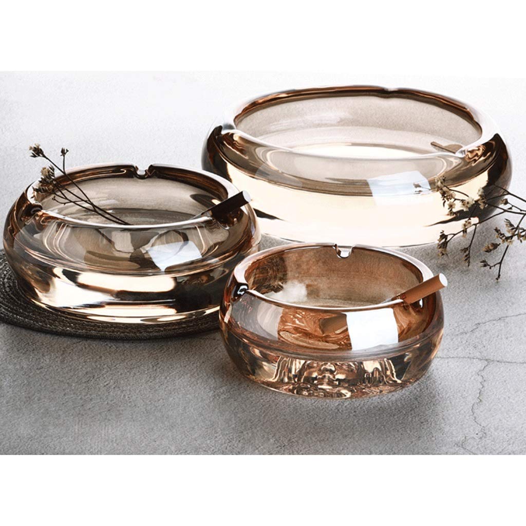 sdneNest Aschenbecher aus Kristall, enthält ein Kissen, beschichtetes Design, winddicht, runder Aschenbecher für den Haushalt, schöne Tischdekoration, Bastelaschenhalter, transparente Farbe