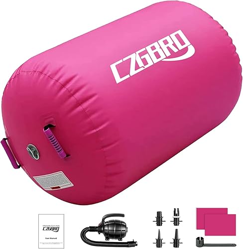 Colchonetas de gimnasia y entrenamiento inflables, 4 pulgadas de grosor, incluye bolsa de transporte, bomba de inflar eléctrica, para uso doméstico,