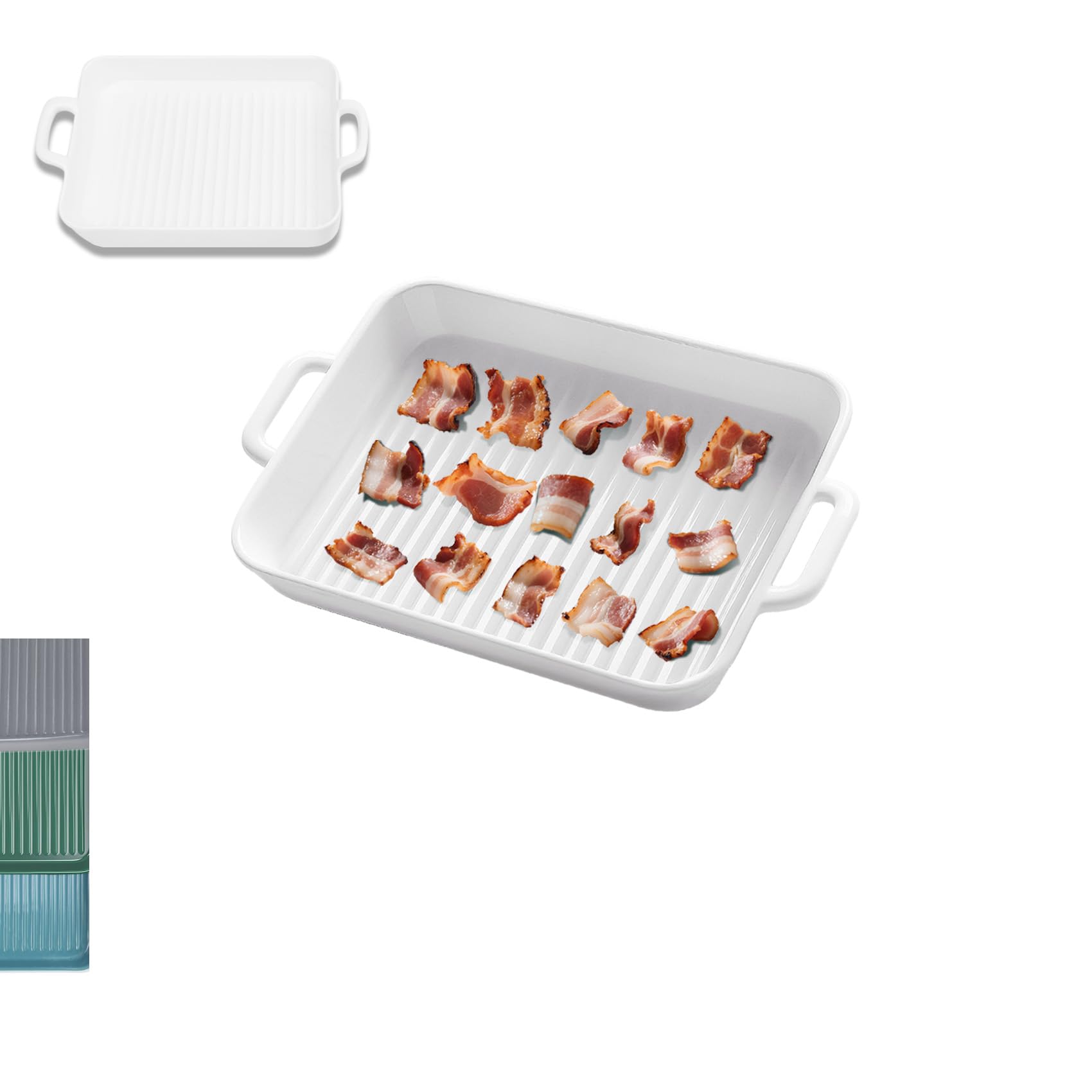 KVZKVZ Upgraded White Ceramic Bacon Baking Tray - cookware accessories | Mubboo