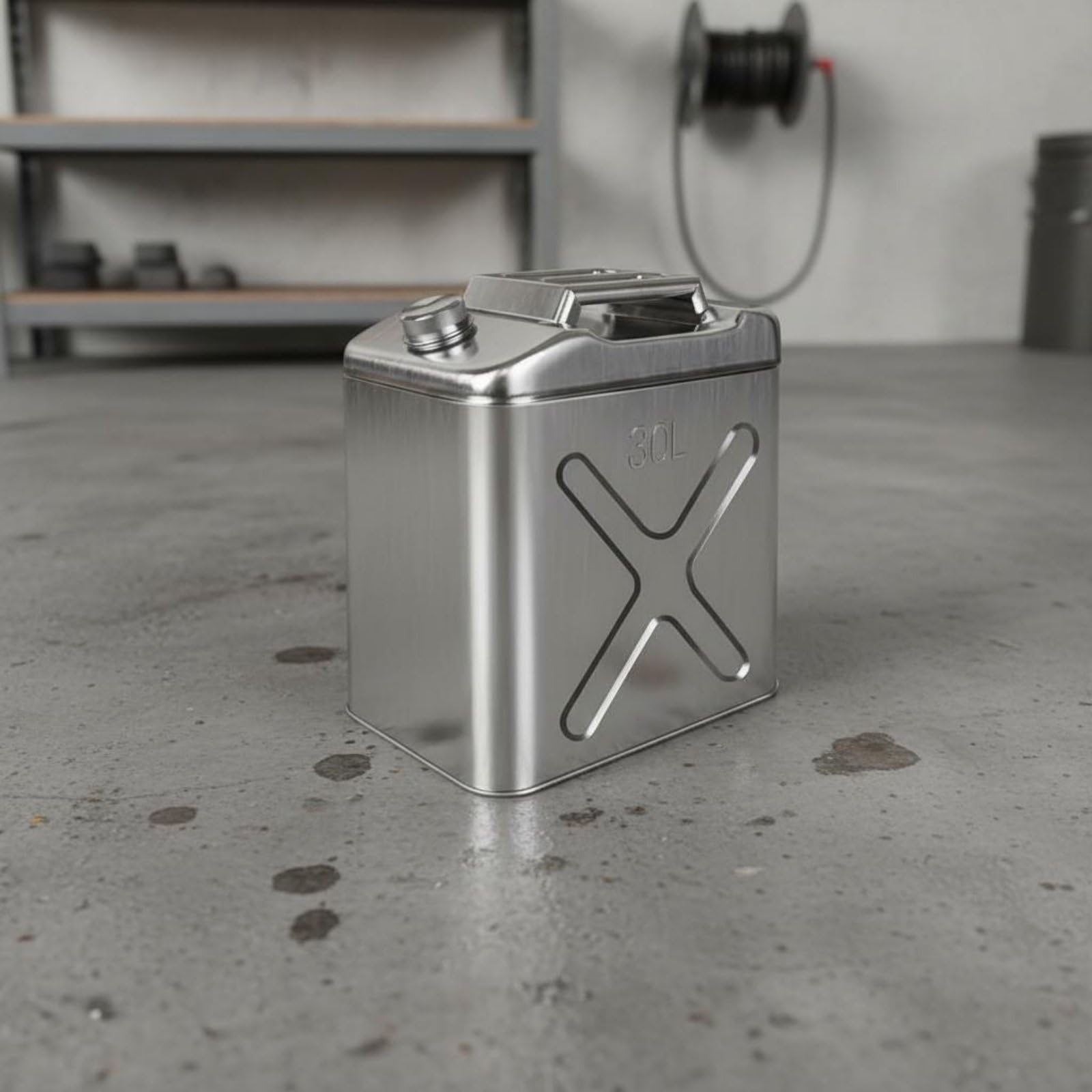 Sharplace Stahl Benzinkanister Kraftstoffkanister Treibstoffbehälter Reservekanister aus 316 Edelstahl mit Druckfesten Wänden Und Nahtverstärkung für Camping Boot Notfalllager, 10L, Vertikal