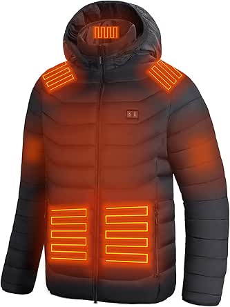 Heated Jackets for Women & Men with Battery, 15 Heating Zones, Dual Control Heating Coat for Winter Outdoor