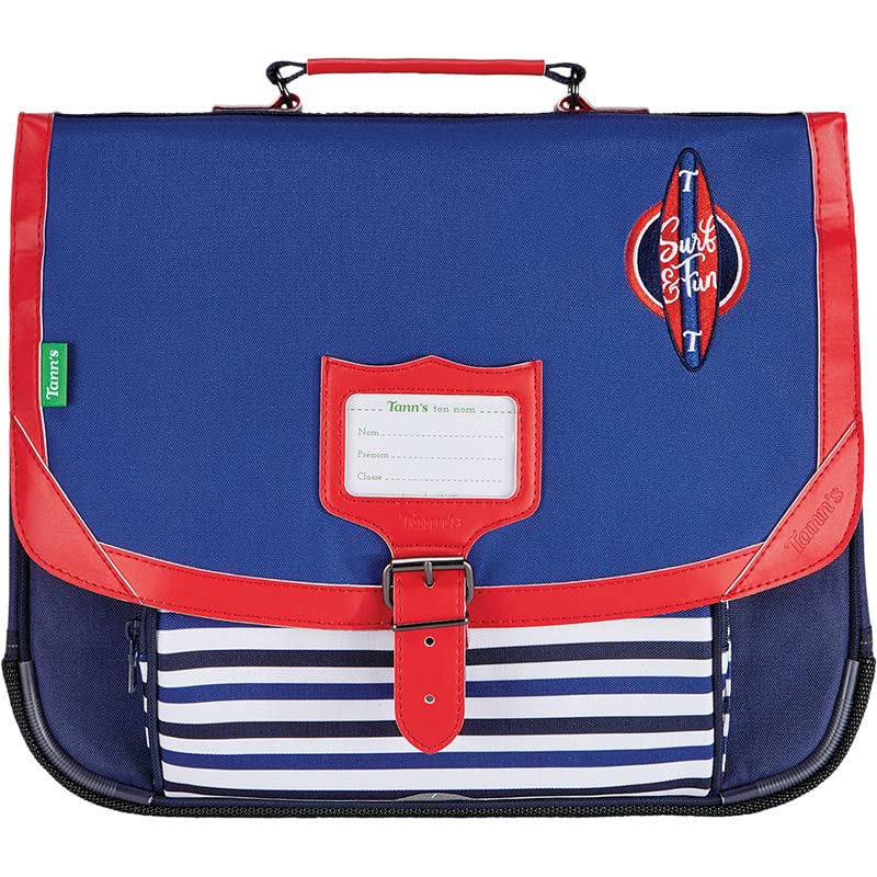 TANN'S Boys' School Bag 38 cm + Assorted Rectangular Pencil Case + Blumie Cat Wooden Bookmark, Hugo, 38 cm, Casual - Image 2