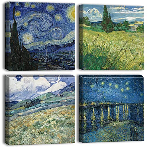 Artscope 4 Pieces Wall Art Canvas Prints - View of Green Picture Painting - Modern Wall Artwork Framed for Gifts Bathroom Home Kitchen Office Decor - 30 x 30 CM