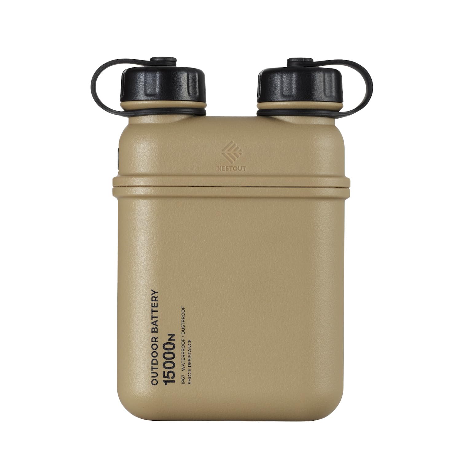 ELECOM NESTOUT Power Bank 15000mAh, Caricabatterie Portatile Outdoor, Resistente e Impermeabile IP67, Antiurto, Ricarica Rapida USB-C PD 32W, Batteria per Smartphone Tablet, Campeggio Trekking - Beige