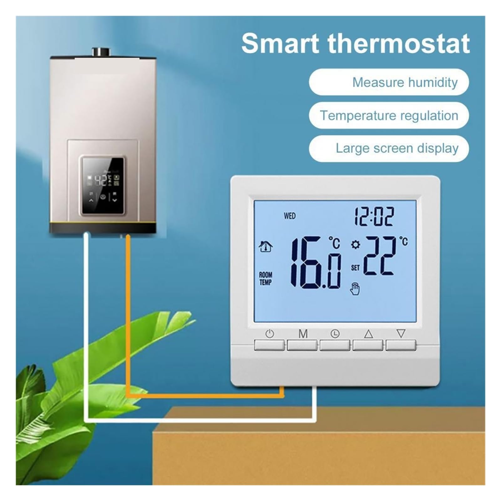 Inteligentny termostat domowy z podświetleniem LCD duży ekran regulator temperatury ogrzewania ściennego w pomieszczeniu produkty gospodarstwa domowego Precyzja łatwość Konfiguracji