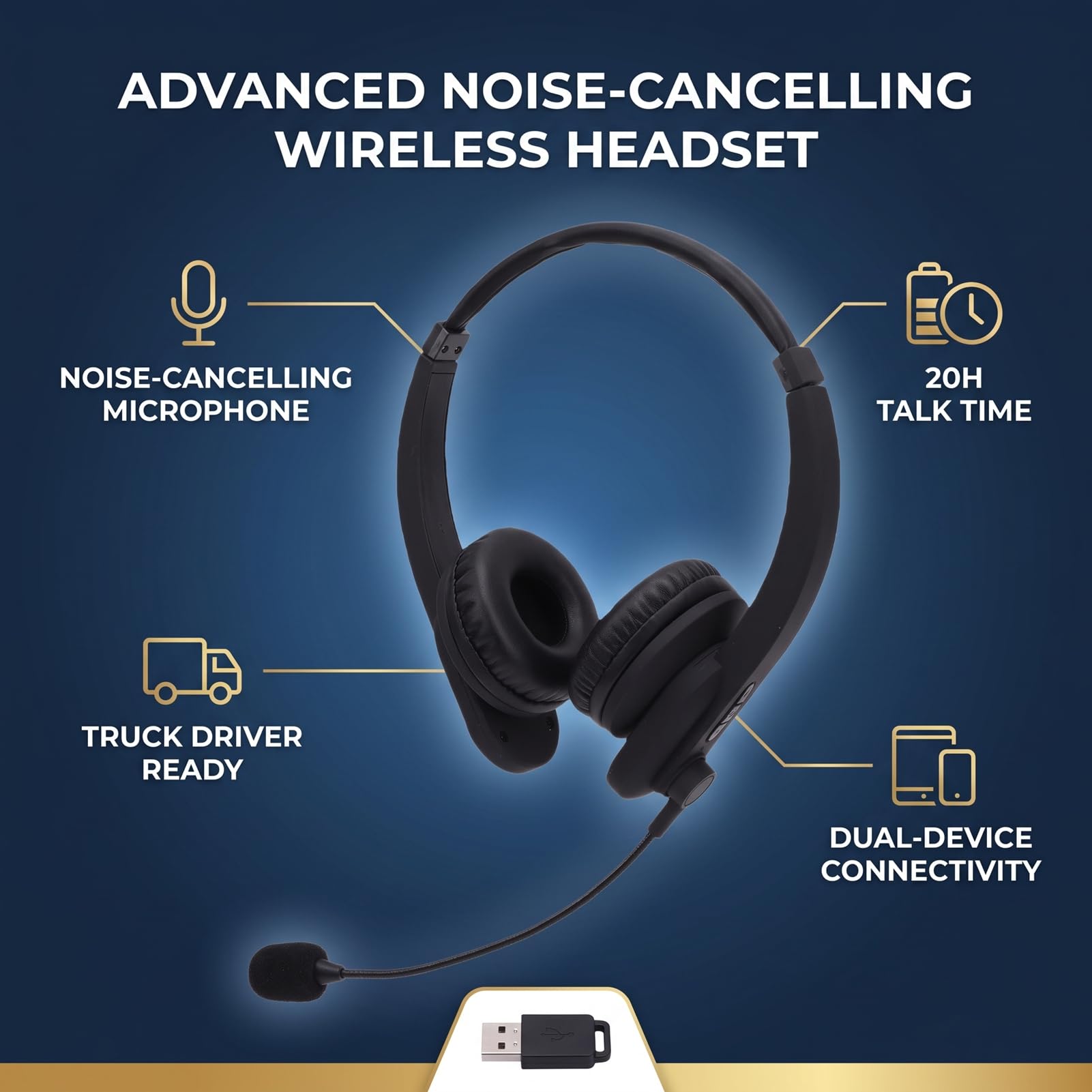 Tangxi Casque Bluetooth Trucker, avec Micro Antibruit, Fonction Muet