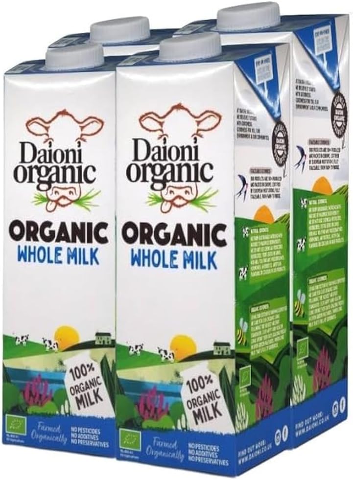 Daioni Organic Whole UHT Milk (Pack of 4)