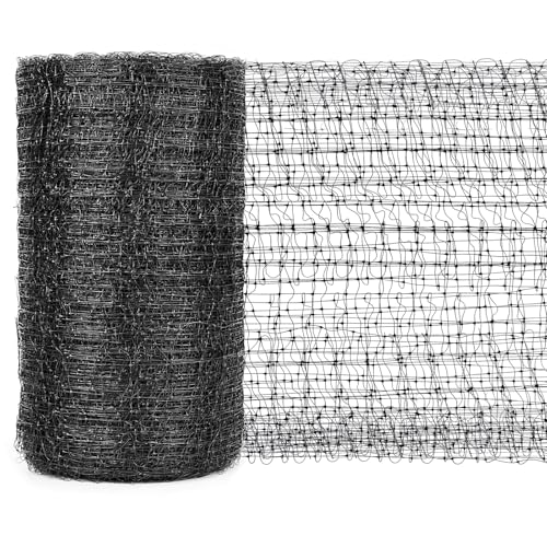 Filet anti-oiseaux pour jardin - 2,1 m x 30 m - Noir - Filet de protection en maille métallique robuste - Protège les plantes, les fruits, les arbres contre les rongeurs, les oiseaux, les cerfs, la