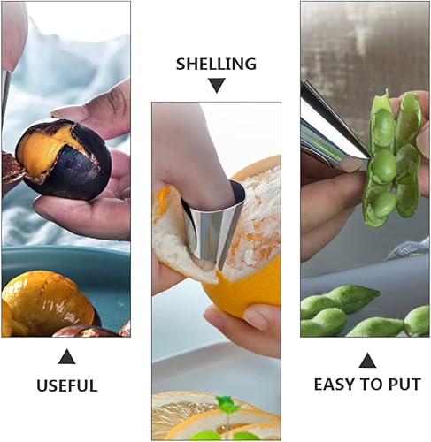 Miniatura 3 de Hemoton 20 unids pelador para cortador de mariscos cubierta de acero inoxidable peladores de verduras heridas Cortar verduras protectores metal
