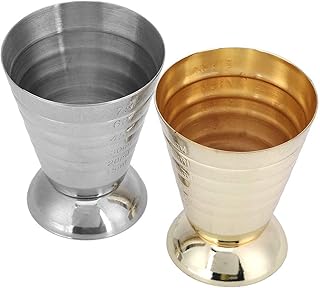 2Pcs Cocktail Jigger, Jigger for Bartending 2.5Oz Stainless Steel Jigger Measuring Shot Glass Measuring Cup Bar Jigger Bar Measuring Cup Bartender Jigger Liquor Measuring Cup