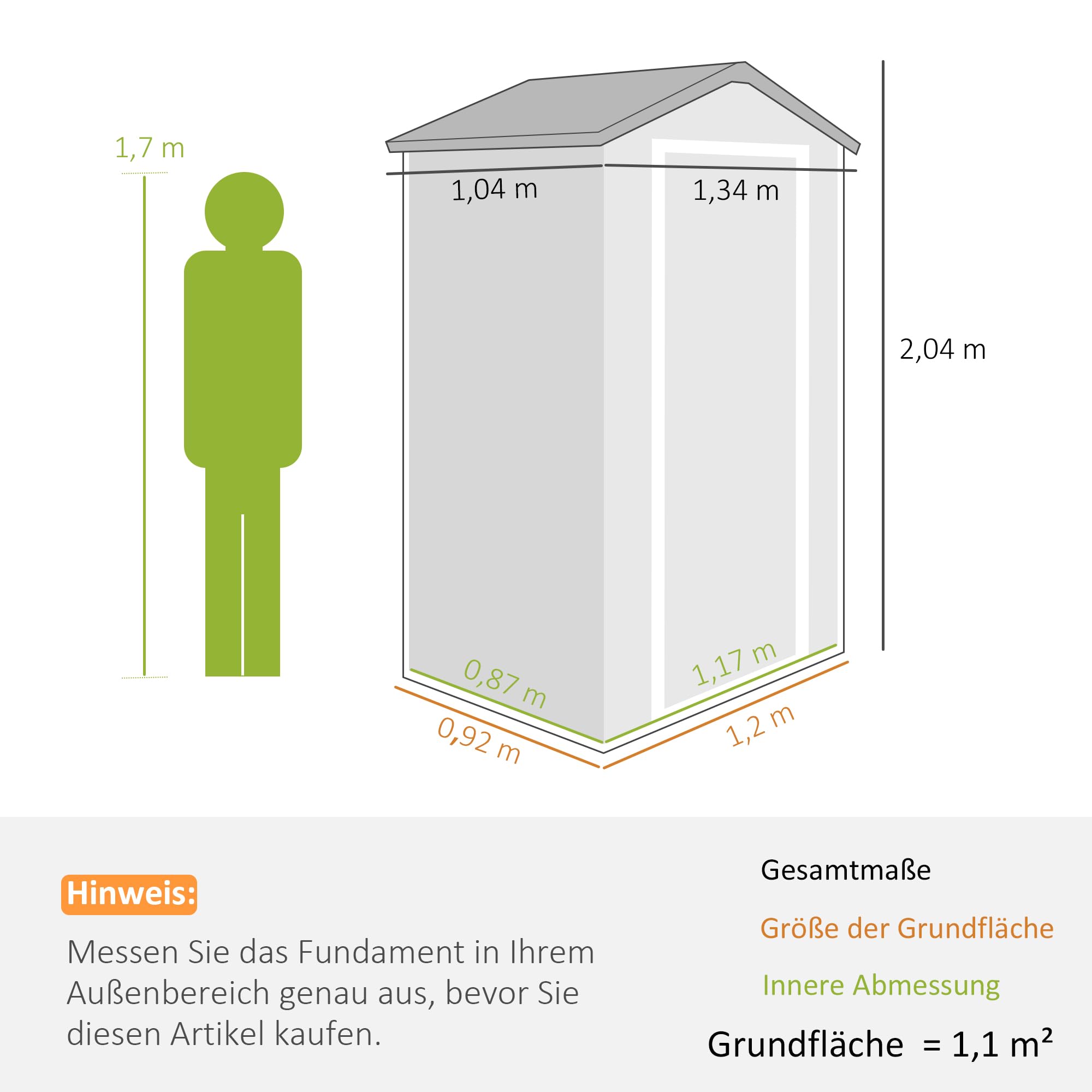 Outsunny Gerätehaus 1,1m² mit Satteldach 134 x 104 x 204 cm Dunkelgrau | Kunststoff Geräteschuppen mitAbschließbare Tür, Belüftungsöffnung, Fenster, Gartenchuppen für Garten