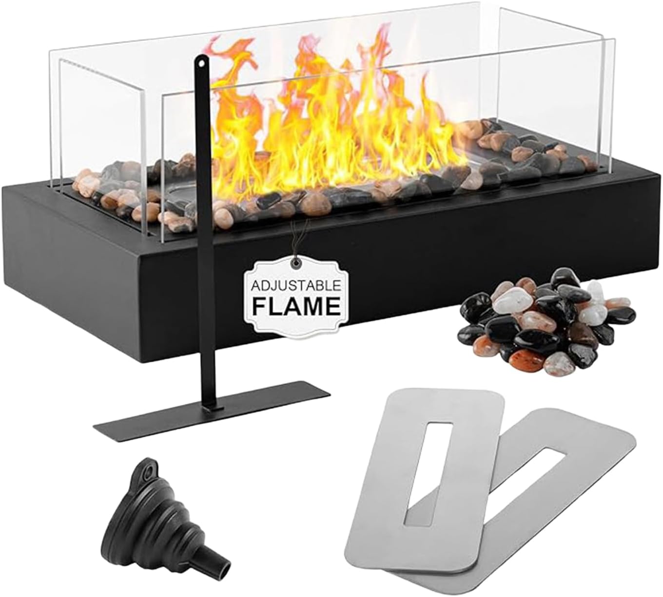 卓上 ファイヤーピット,長方形調整可能テーブルファイヤーボウル 屋内および屋外用 | 卓上 ファイヤーピット パーソナル ファイアプ