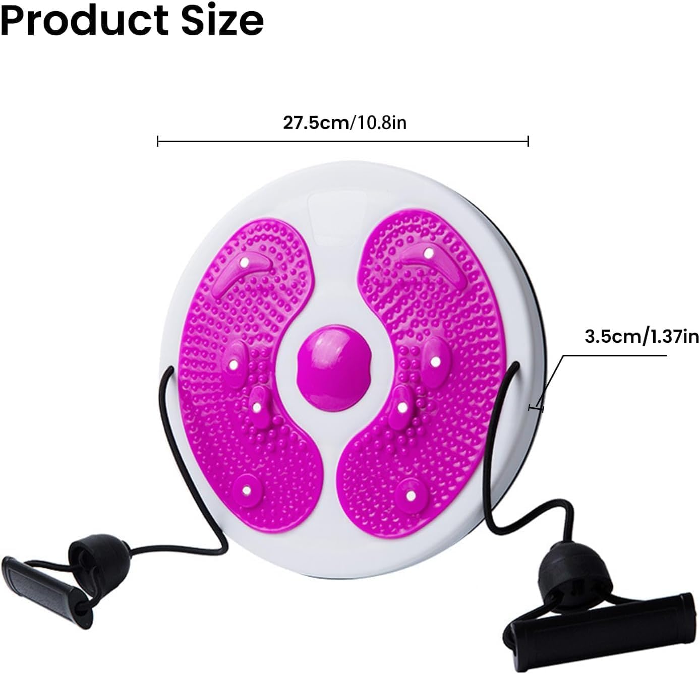 Twist Waist Disc Board mit Kordelzug, Taillenabnehmendes Multifunktions-Magnet-Balance-Board-Pedal, Widerstandsbänder Massage-Fußsohle Heimfitnessgeräte, Aerobic-Übungen Fitness-Zubehör (Rose Rot)