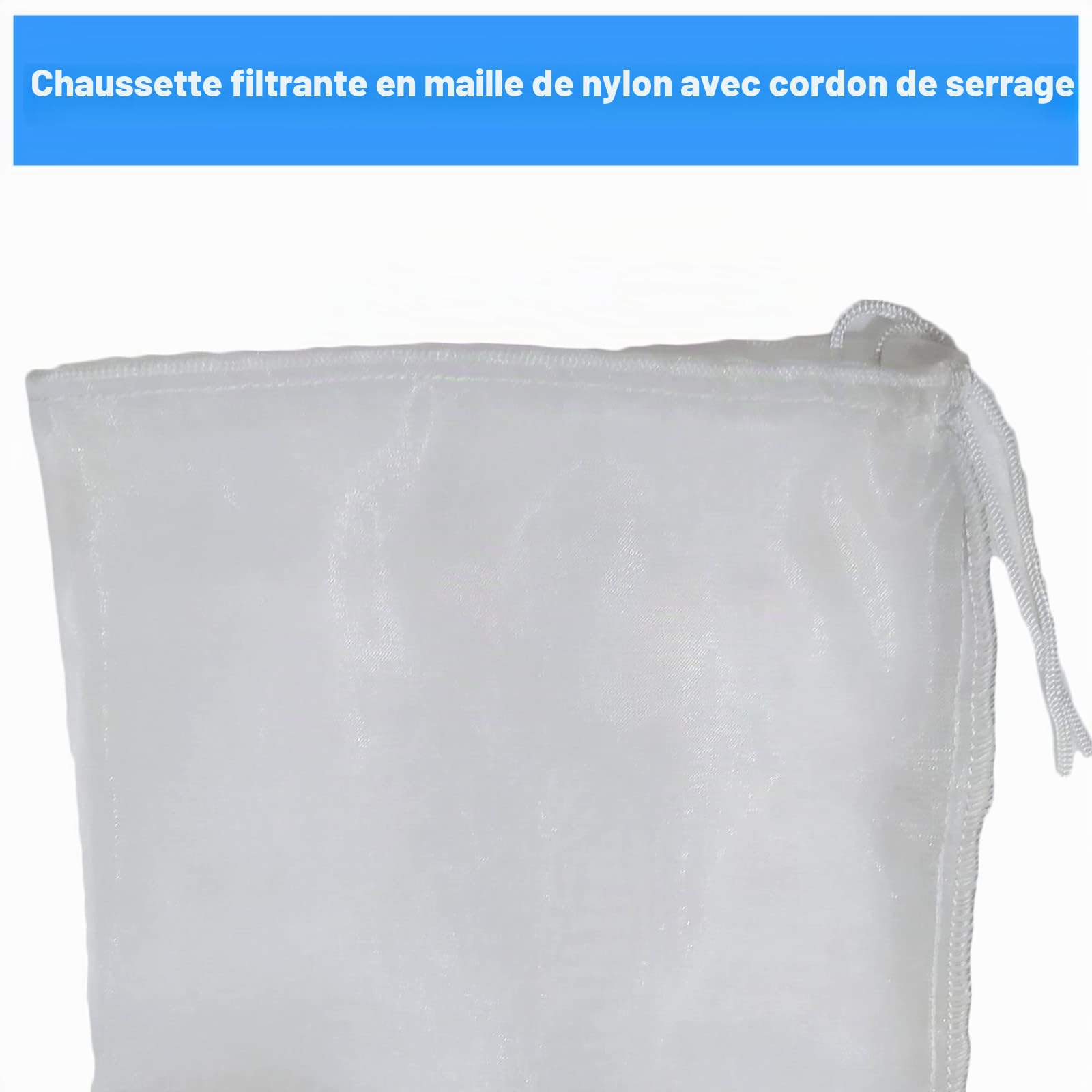 1 lot de chaussettes filtrantes en nylon monofilament avec cordon de serrage 500 microns, ouverture de 25,4 cm x 81,3 cm de long, grands sacs filtrants en nylon liquide (500 microns 25,4 x 81,3 cm)