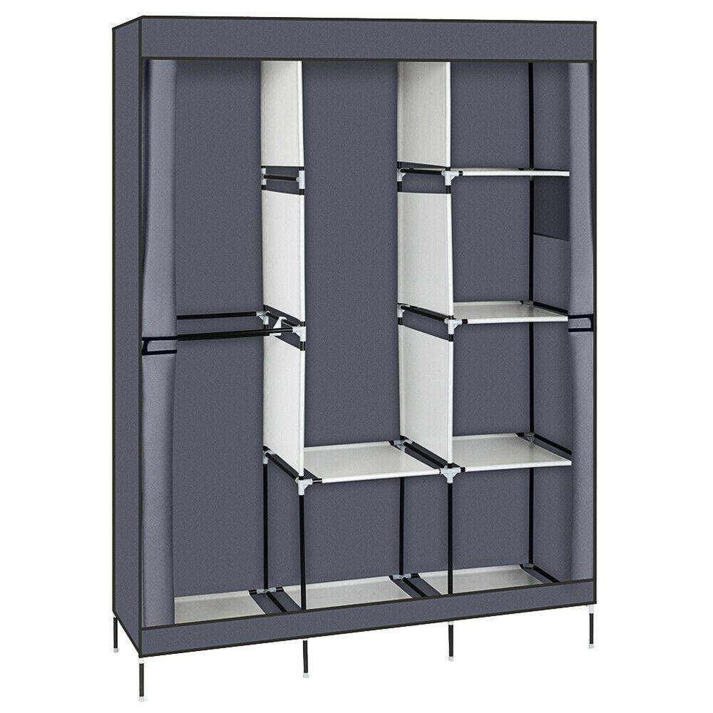 LKOP Closet Wardrobe Clothes Rack Cover Storage Holder Organizer Gray Shoe organizer Drawer organizers Shoe storage Closet organizer Closet shelves Storage drawers Shoe rack organizer