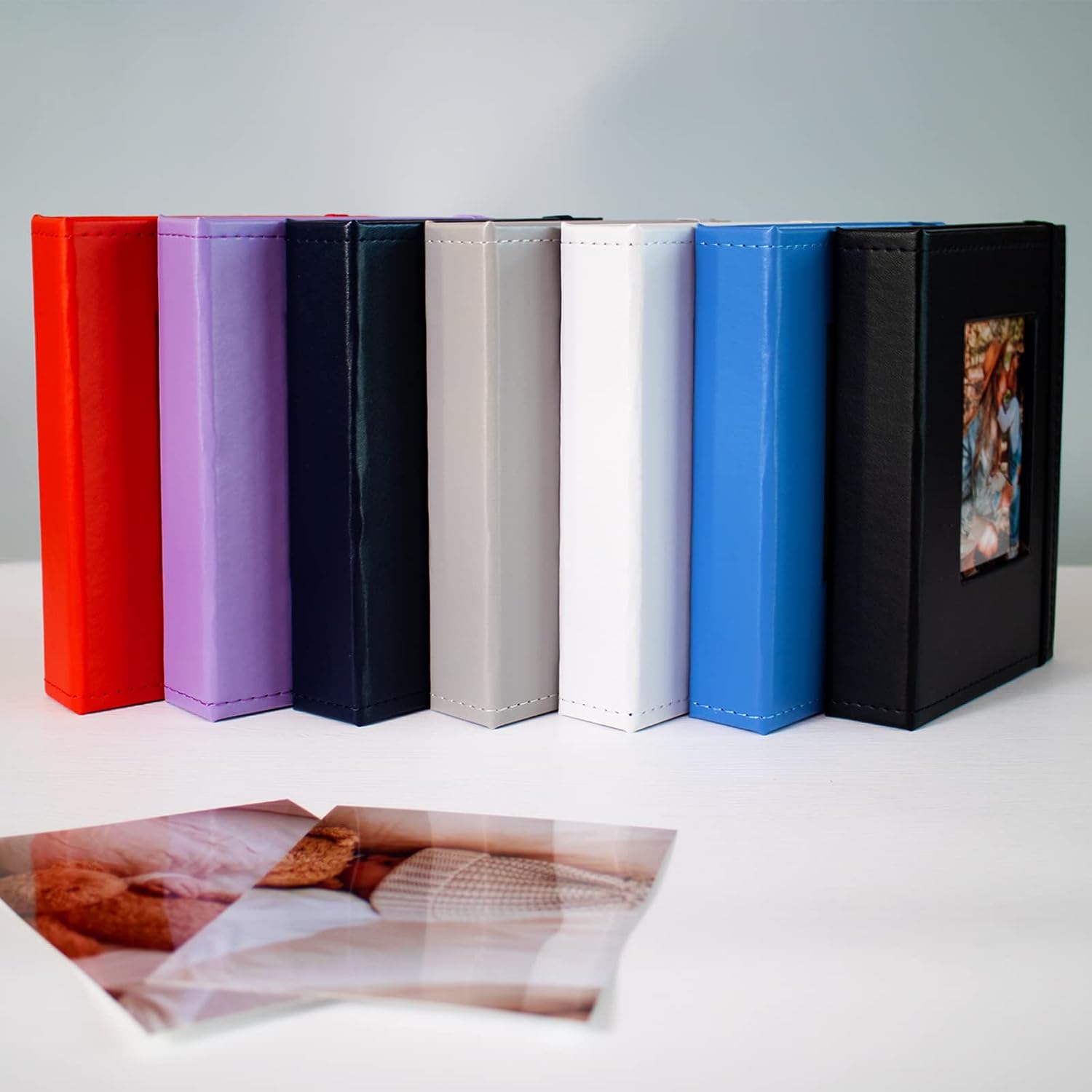 Small Photo Album 4x6, Pack of 2 Leather Photo Book, Each Mini 26-Page Album Holds 52 Photos, Art Presentation Folder for Postcards & Picture Storage