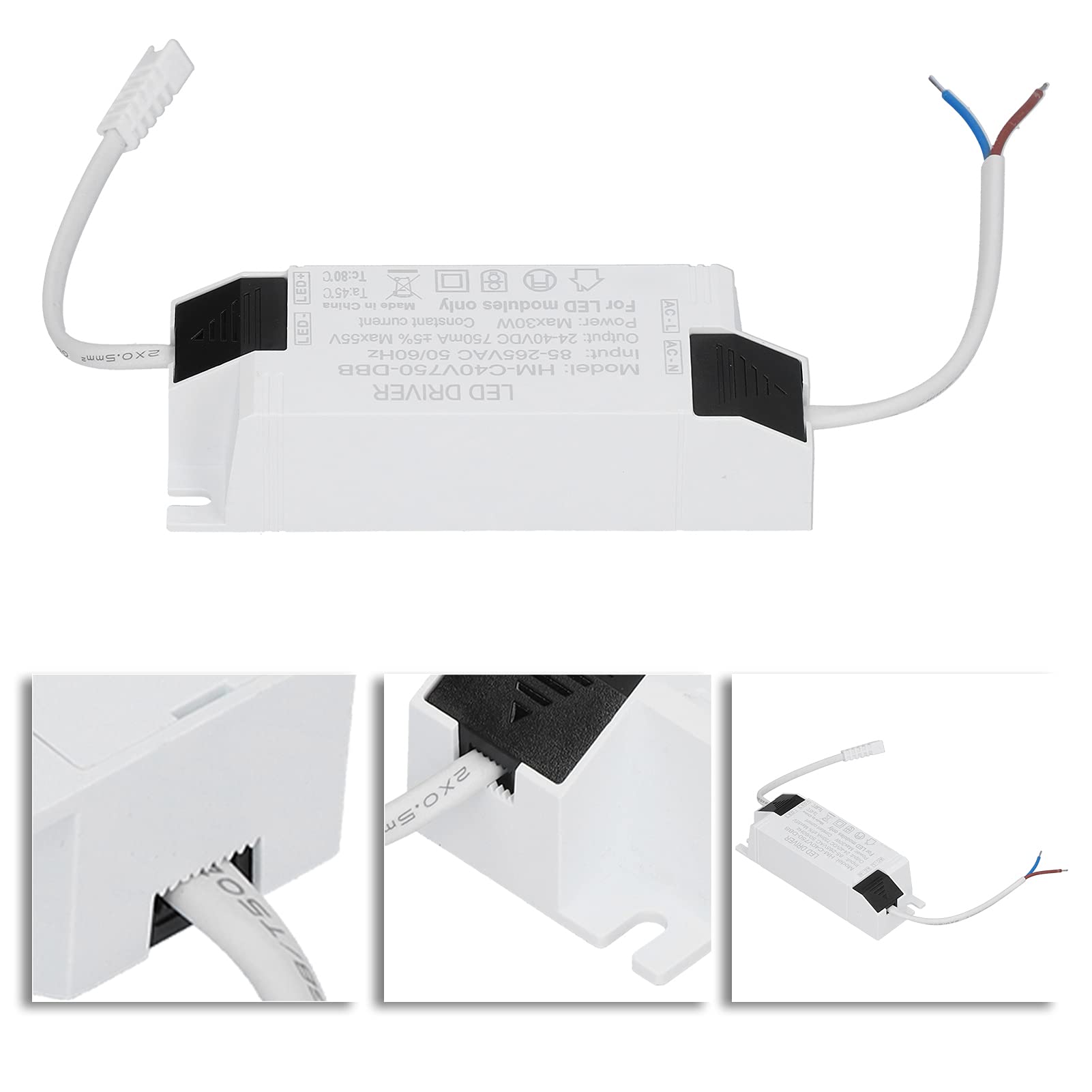 Sterownik LED 30W Prąd Stały 750mA Wejście AC85-265V Wyjście 24-40VDC Złącze Sterownika Zasilania Transformator Lampy LED