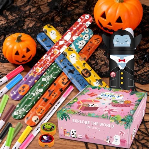 Set Halloween : Trousse Silicone 2-en-1 + 10 Stylos Gel Effaçables + Araignées Phospho + Bracelet - Cadeau Kawaii