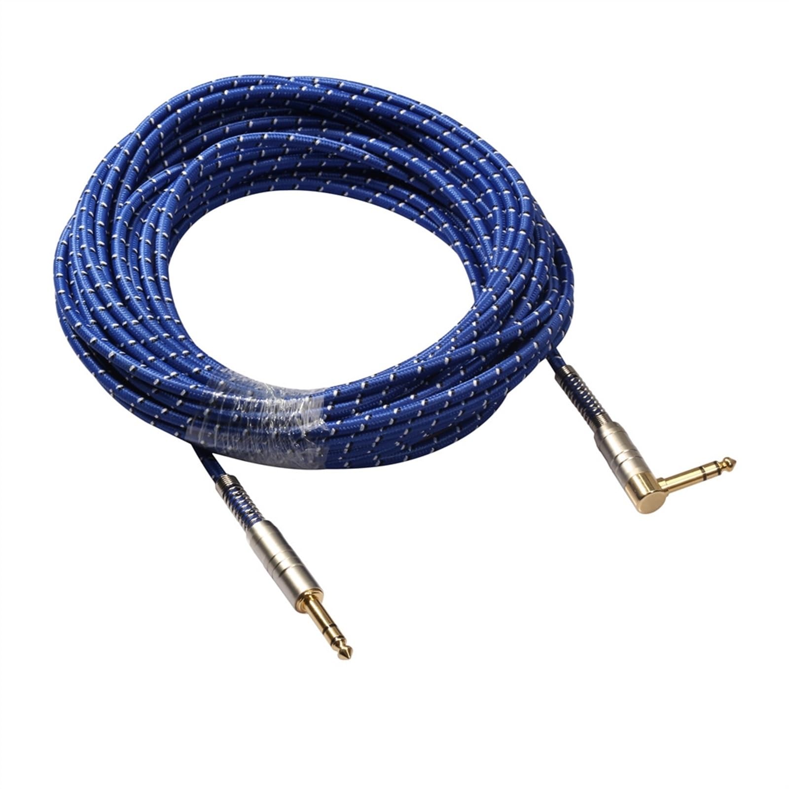 Cables para instrumentos Cable De Estéreo Para Guitarra Eléctrica De 6,35 Mm Macho A Macho Recto A Codo Chapado En Oro(20m)