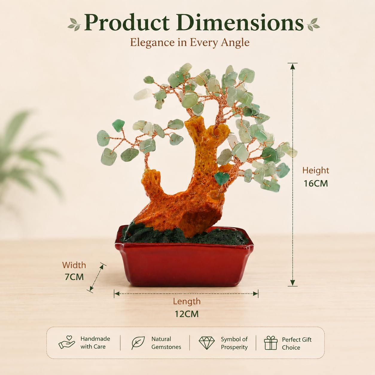KABIR WORLD Gemstone Tree Sculpture Amethyst Leaves Crystal Bonsai for Home Decor Feng Shui Balance 4