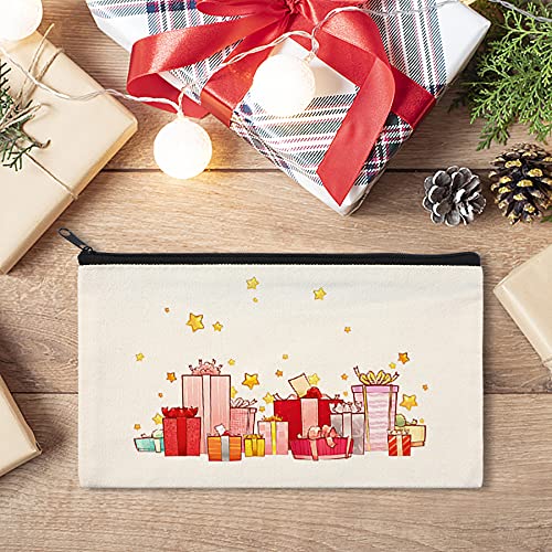 Sepglitter 4Pcs Blank Diy Craft Bag Canvas Pouch Zipper Pen Pencil Case Cotton Invoice Pouch Bulk Cosmetic Bags For Makeup Travel Toiletry Storage 8.3 × 4.7 Inch（White） #TOP6