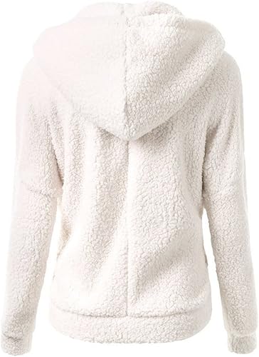 Miniatura 4 de SNKSDGM Chaqueta con forro polar para mujer, ropa larga con capucha, suave, holgada, de piel sintética, para exteriores