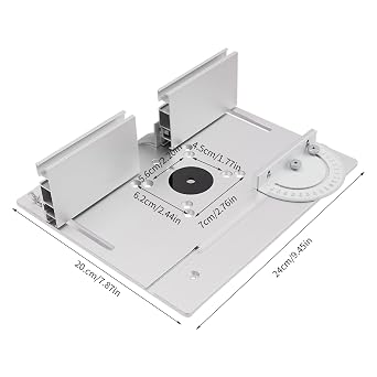 Router Table Insert Plate Aluminium Alloy Wood Milling Flip Board Trimming Tools Woodworking Engraving Machine Plate Milling Table Insert Plate Router Table Insert Plate (Silver)