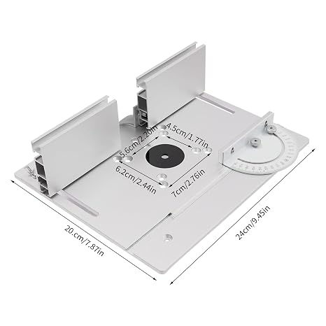 Router Table Insert Plate Aluminium Alloy Wood Milling Flip Board Trimming Tools Woodworking Engraving Machine Plate Milling Table Insert Plate Router Table Insert Plate (Silver)