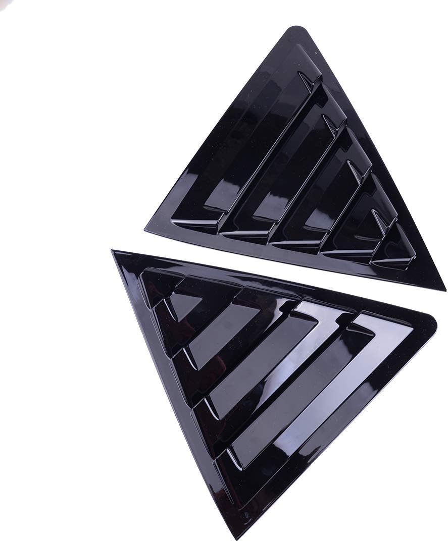 eastar 2Pcs Glossy Black Rear Side Window Scoop Louver Vent Cover Trim Fit for Toyota Corolla 2014-2018