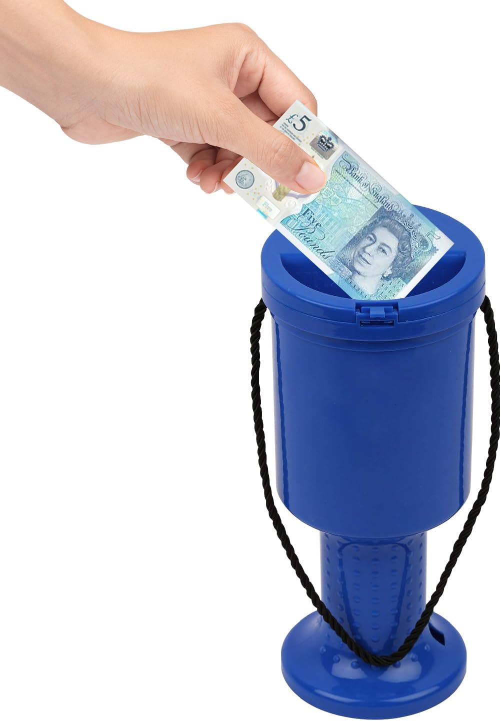 My Charity Boxes Rounded Hand Held Plastic Collection Box. Box. Blue
