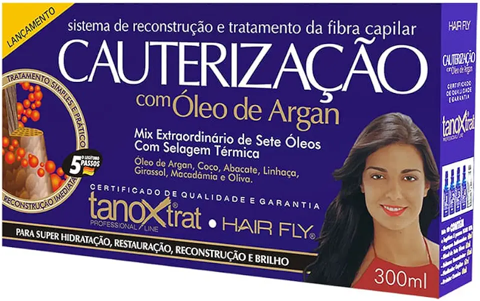 Kit Cauterização Com Óleo de Argan hair fly 300ml