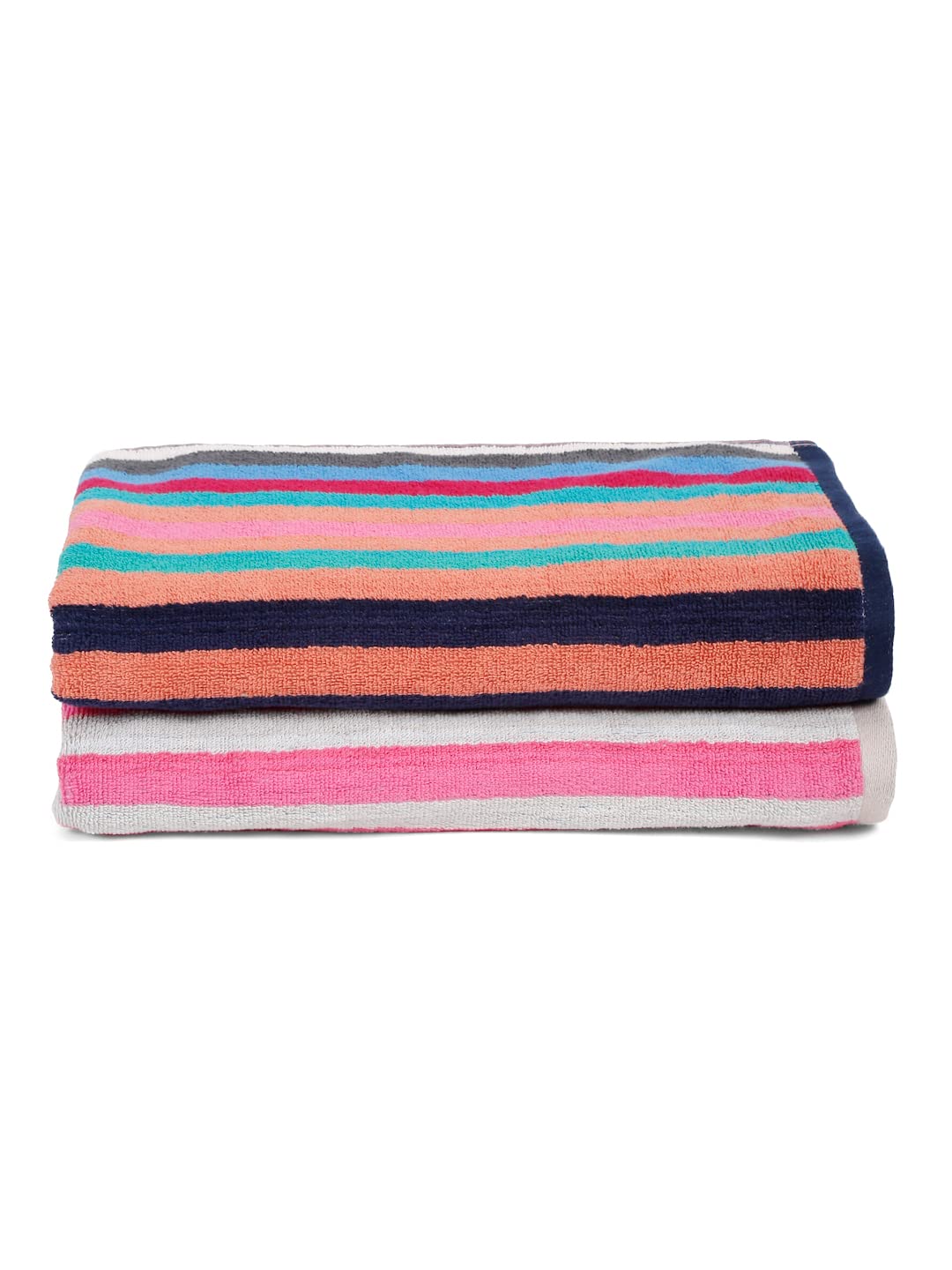 Ambra Linens 500 GSM Highly Absorbent Bath Towels Set, 100% Cotton, Soft and Plush, All Seasons Use, Extra Large, Cabana Style, Best for Pool, Beach,