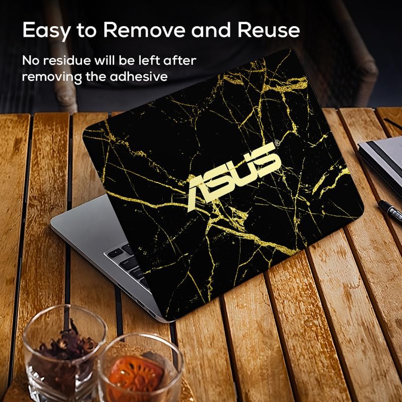 Image of Galaxsia Marble D1 Full Vinyl Laptop Skin /Sticker /Cover for 14 Inches Laptops Laminated-Removable-HD Quality Compatible for Hp-Dell-Sony-Lenovo-Asus etc.(13.8x9.6 Inches)
