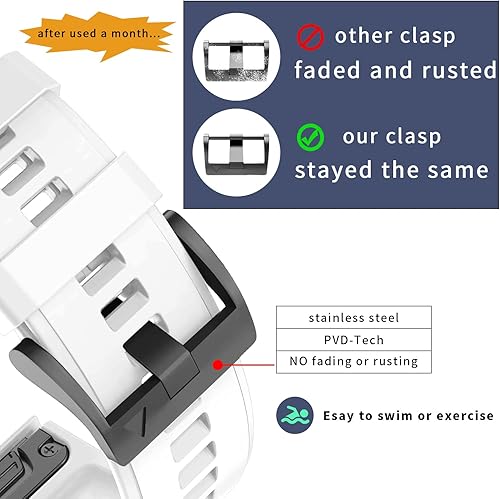 Miniatura 3 de hellosy Compatible con Garmin Fenix 5 BandFenix 6 Band, 0.866in Quickfit Correa de reloj de repuesto para Garmin 935945InstanctFenix 7Approach