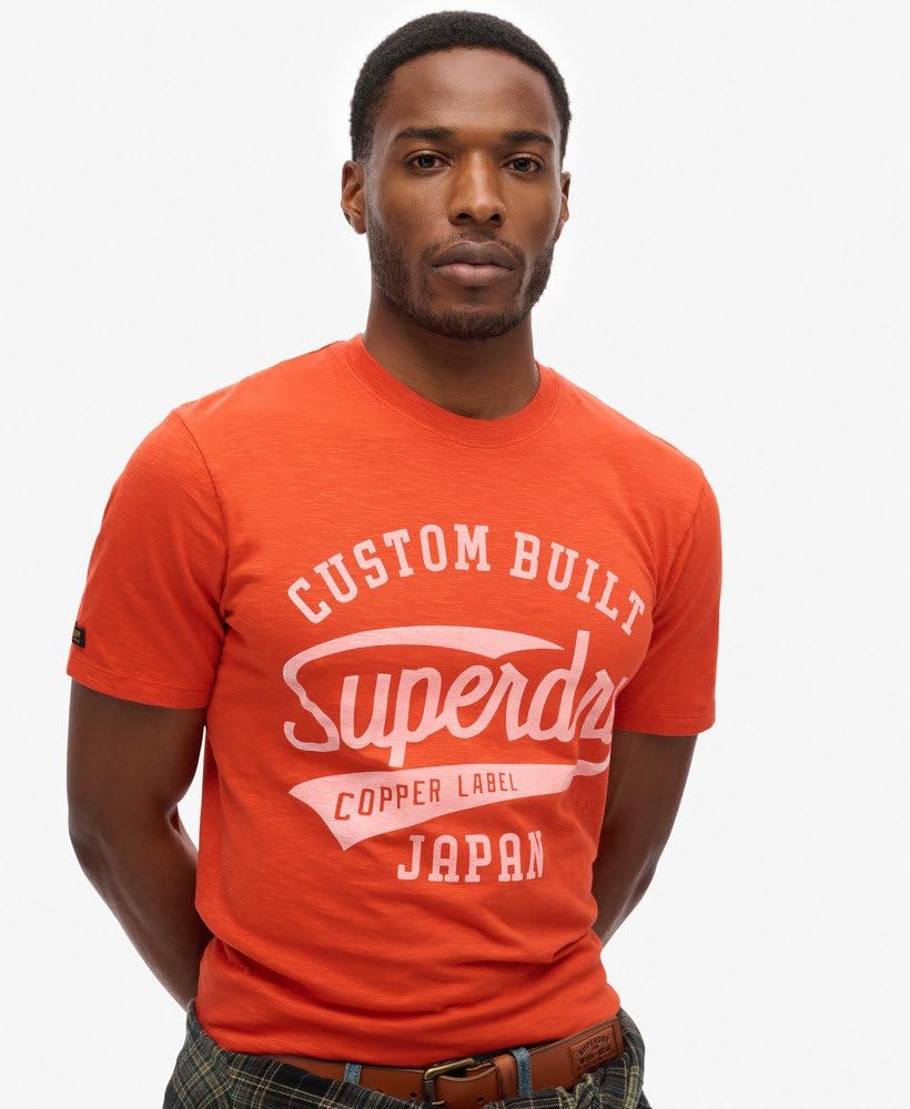 Superdry Koszulka z nadrukiem z nadrukiem miedzianym z krótkim rękawem L, Pomarańczowy, L