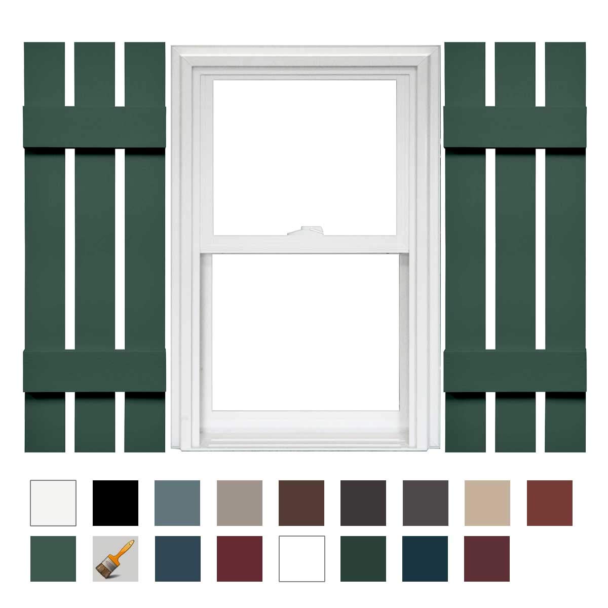 Mid America Board and Batten 14" 4 Board Joined Vinyl Standard Shutter (1 Pair) - 14 x 59 002 Black — view 36