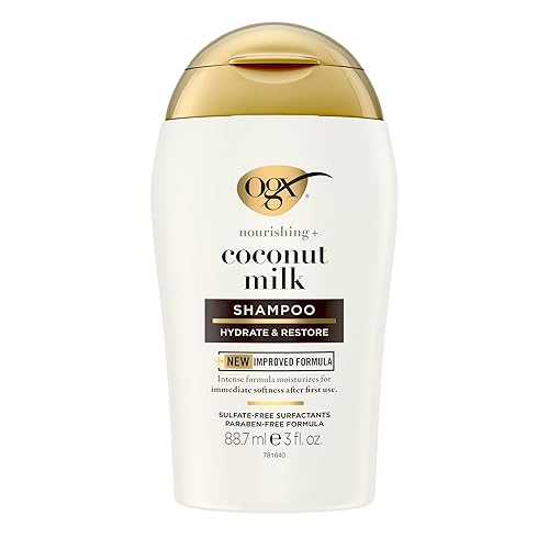OGX Champú Nutritivo + Leche de Coco Hidratante, Champú Hidratante y Restaurador que Hidrata para Cabello Suave Después del Primer Uso, Sin