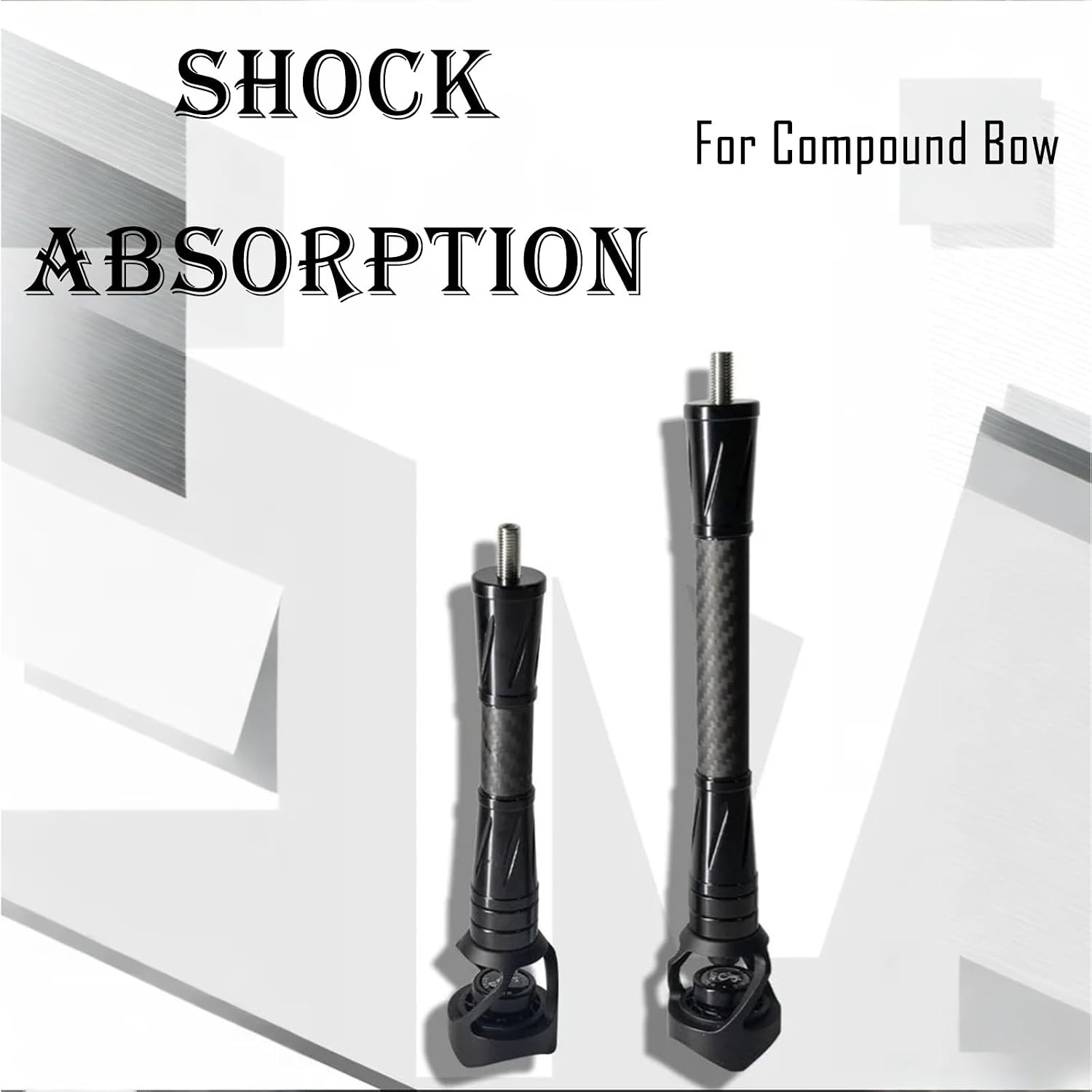 3K Carbon Compound Bow Stabilizer, Weighted Design with Vibration Dampeners, 6" 8" Lengths for Outdoor Hunting and Archery