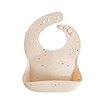 mushie Silicone Baby Bib | Adjustable Fit Waterproof Bibs (Vanilla Confetti)