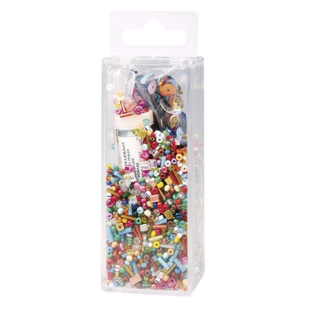 RAYHER Mixture and Wire Sequins Glass Bead, Plastic, Multi-Colour, 90 g, 50 m x 0.3 mm