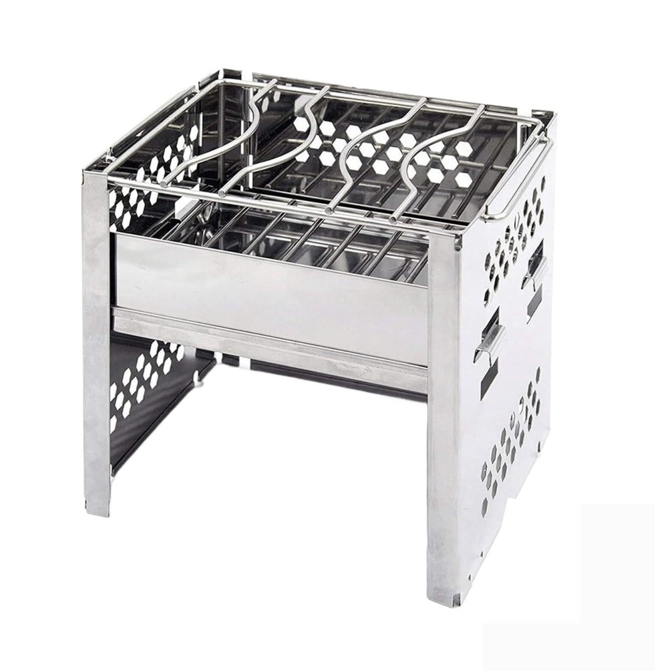 Réchaud de camping pliable léger en acier inoxydable barbecue